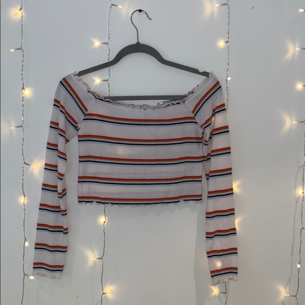Off the shoulder striped top